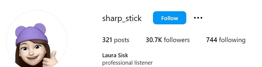Laura Sisk's Instagram account