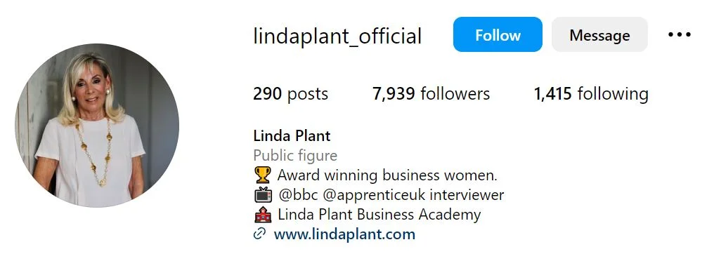 Linda Plant's Instagram account