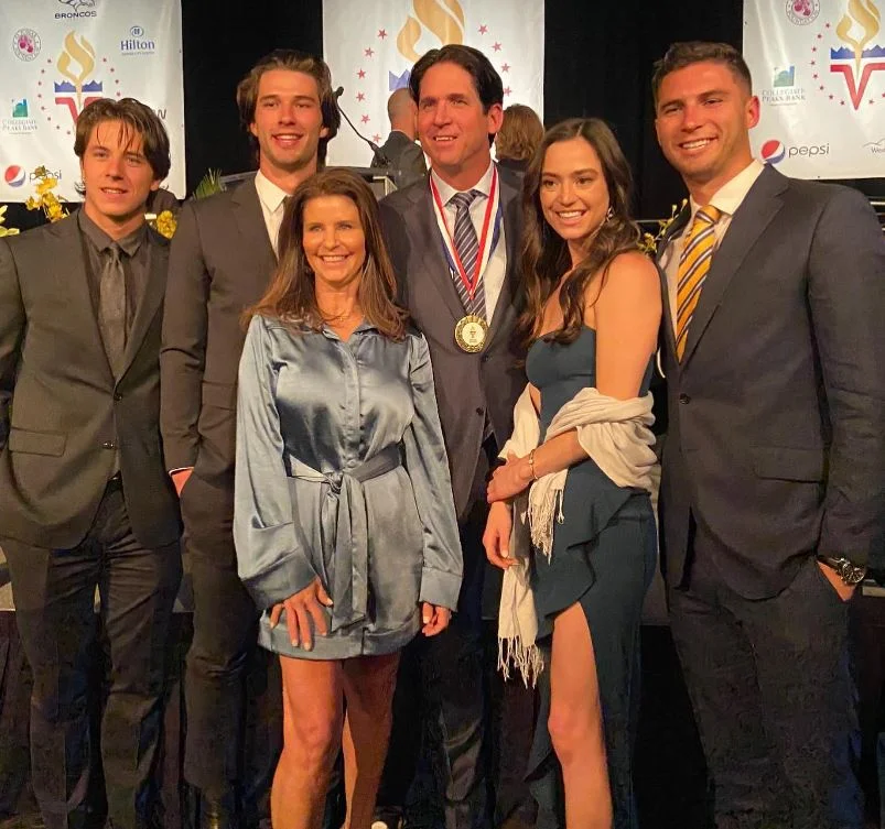 Lisa McCaffrey with her husband and kids