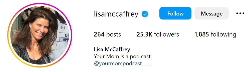 Lisa McCaffrey's Instagram account