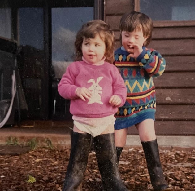 Michelle Payne's childhood image with her brother