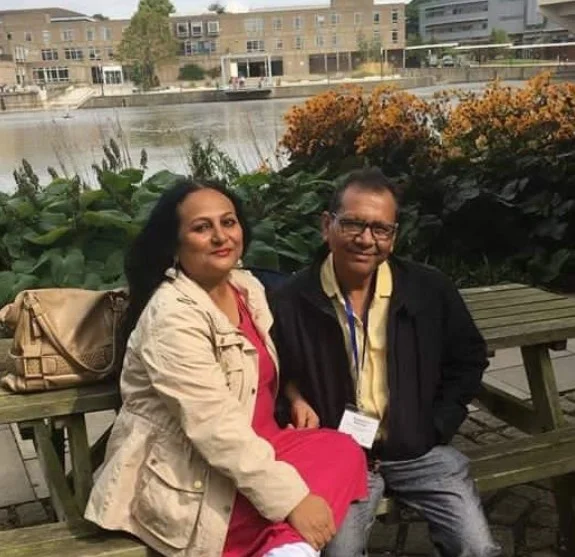 Nivedita Jha with her husband