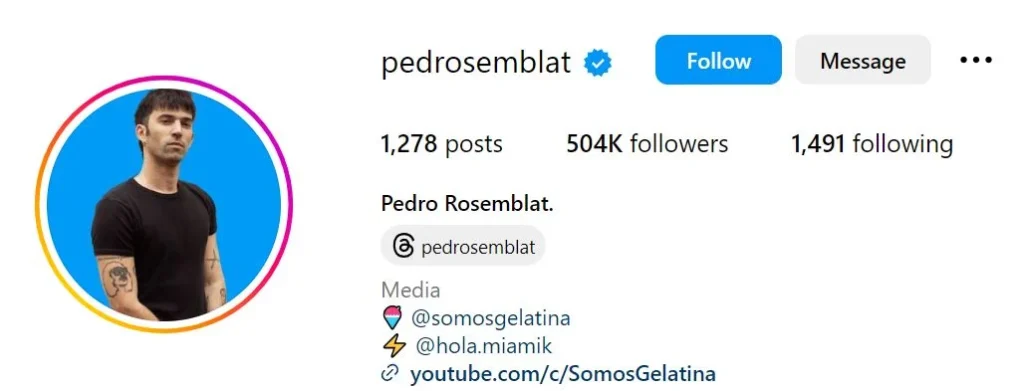 Pedro Rosemblat's IG profile