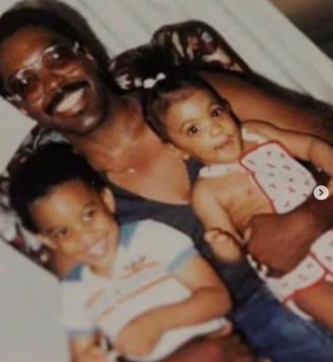 Porsha Williams' childhood image with her father and brother