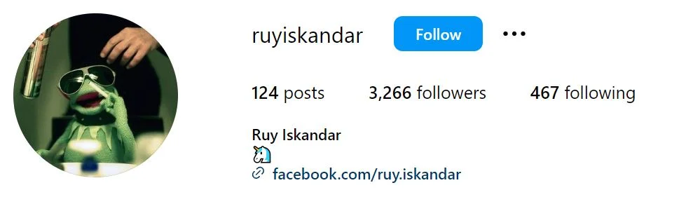 Ruy Iskandar's Instagram account