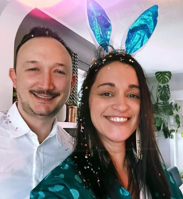 Sara Tomko with her husband