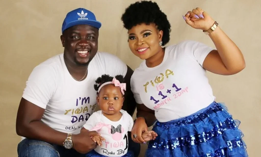 Seyi Law with his wife and daughter