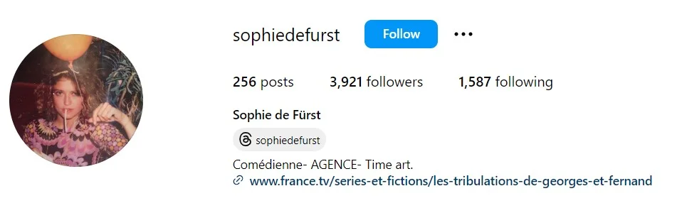 Sophie De Furst's Instagram account