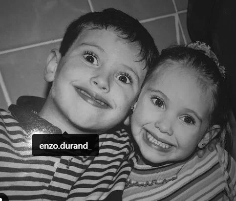 Sophie Durand with her brother