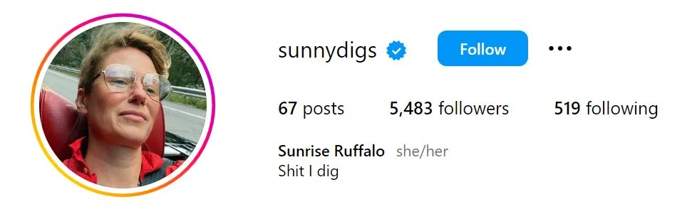 Sunrise Coigney's IG profile