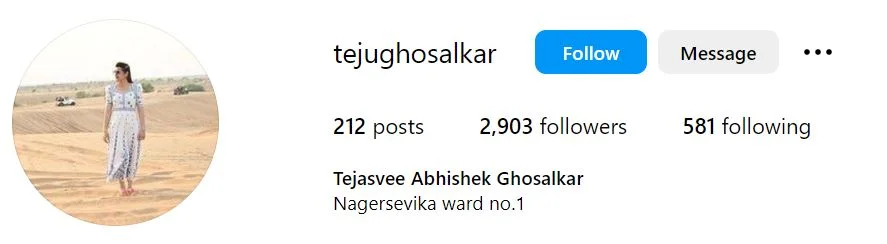 Tejasvee Darekar's Instagram account