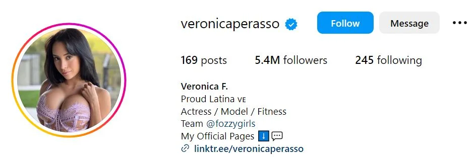 Veronica Perasso's Instagram account