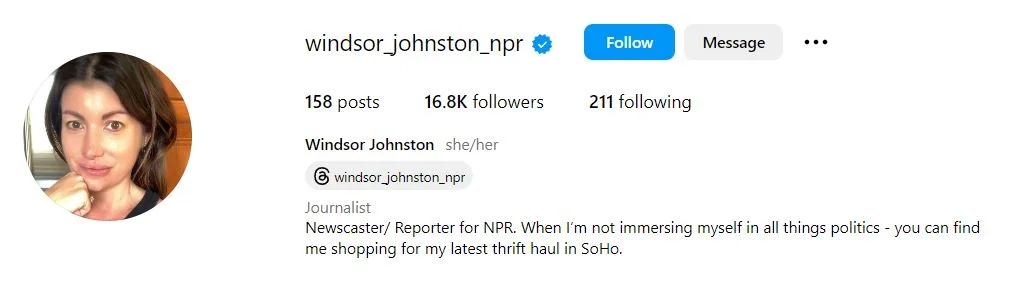 Windsor Johnston's IG profile