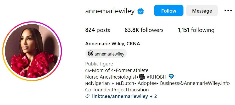 Annemarie Wiley's Instagram account