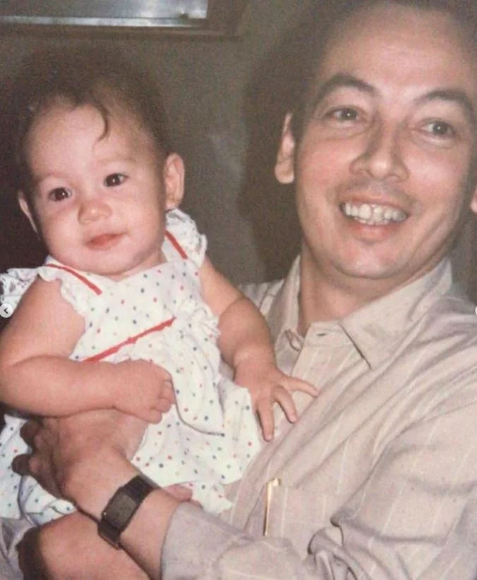 Childhood photo of Nikka with her dad