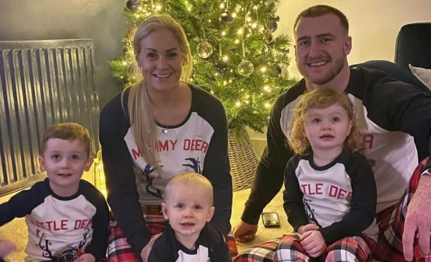 Gillian Smith and Stuart Hogg with their kids