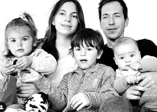 Jean Paul Olhaberry with his wife and kids