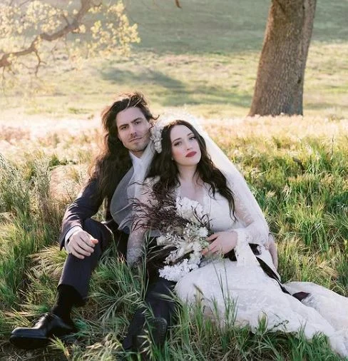 Kat Dennings with her husband