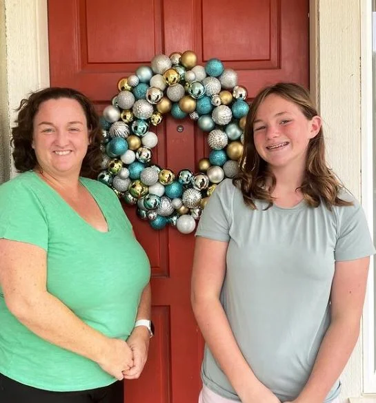 Katie Porter with her daughter